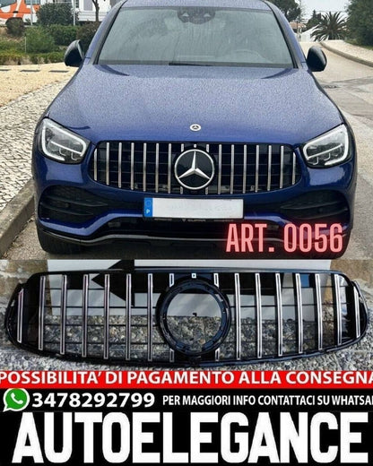 GRIGLIA ADATTA PER MERCEDES GLC X253 C253 LIFT AMG 2019-2022 LOOK GT CROMATA