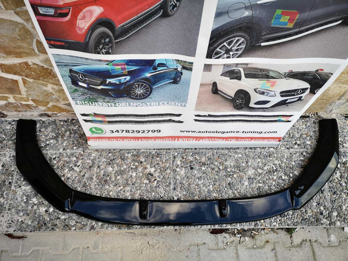 SOTTO PARAURTI ANTERIORE ADATTO A AUDI A4 B9 RS4 2016+ SPLITTER ABS NERO 0013
