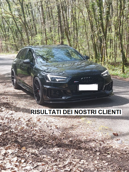 SOTTO PARAURTI ANTERIORE ADATTO A AUDI A4 B9 RS4 2016+ SPLITTER ABS NERO 0013