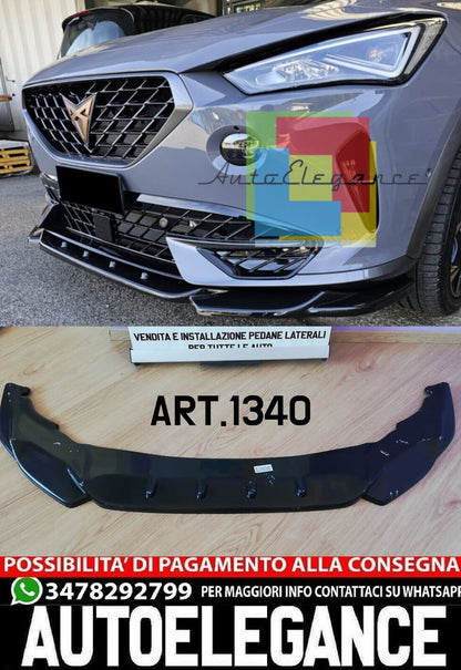 Front Lip Spoiler for CUPRA Formentor 2020+ Gloss Black 