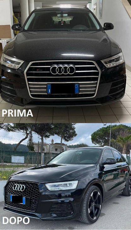 GRIGLIA ANTERIORE AUDI Q3 2016-2019 CALANDRA RSQ3 BORDO NERO NIDO D'APE