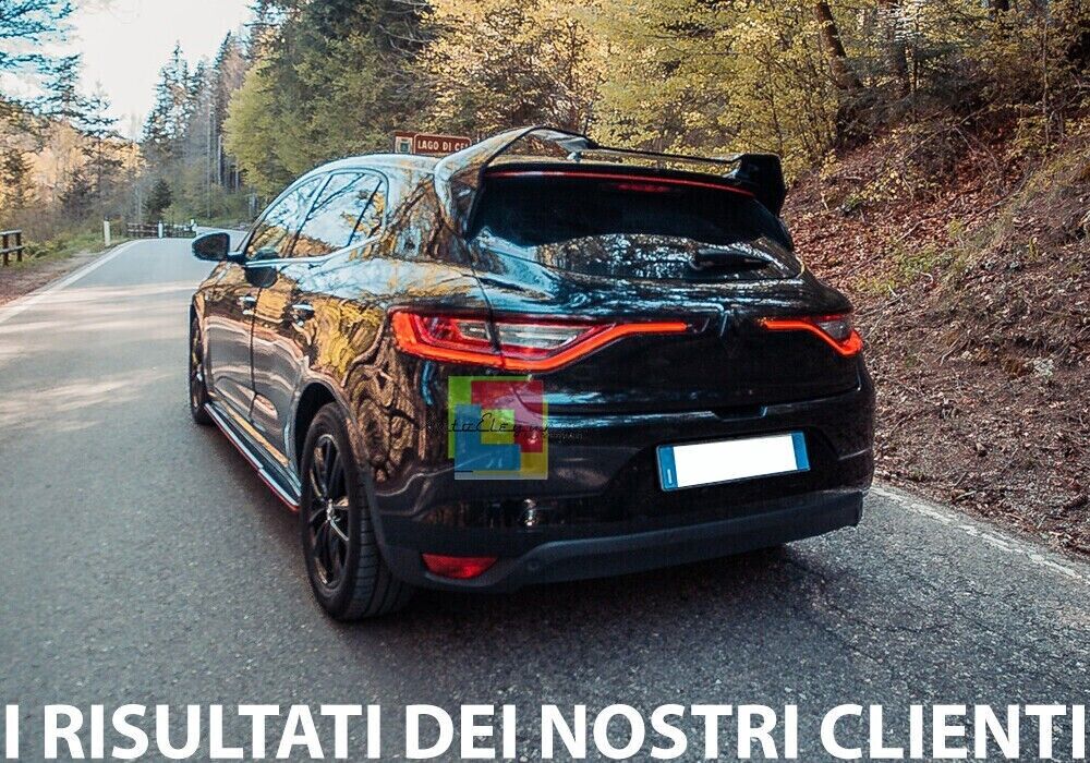 SPOILER TETTO ADATTO PER RENAULT MEGANE 4 IV STANDARD LOOK RS NERO LUCIDO