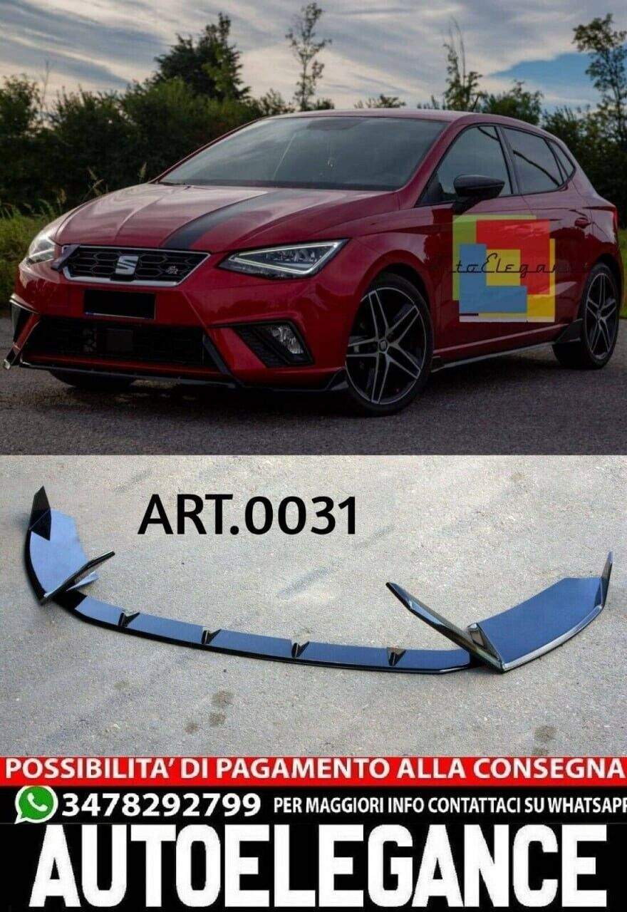 3 PIECE SPLITTER SUITABLE FOR SEAT IBIZA 5 6J FR 2017+ GLOSSY BLACK 