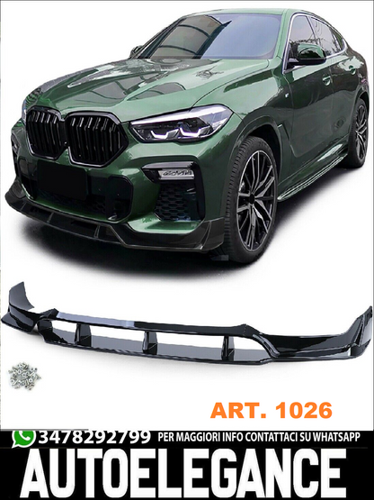 Splitter anteriore lama Performance Type 2 Nero lucido adatto per BMW X6 G06