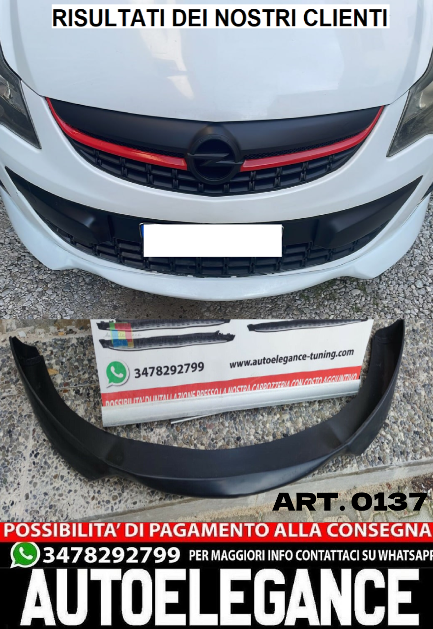 FRONT BUMPER SPOILER OPEL CORSA D 2010-2014 FACELIFT LOOK OPC ABS. 