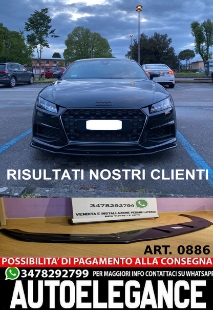 SPLITTER ANTERIORE PER AUDI TT FV MK3 2015+ ADATTO A PARAURTI RS NERO LUCIDO ABS