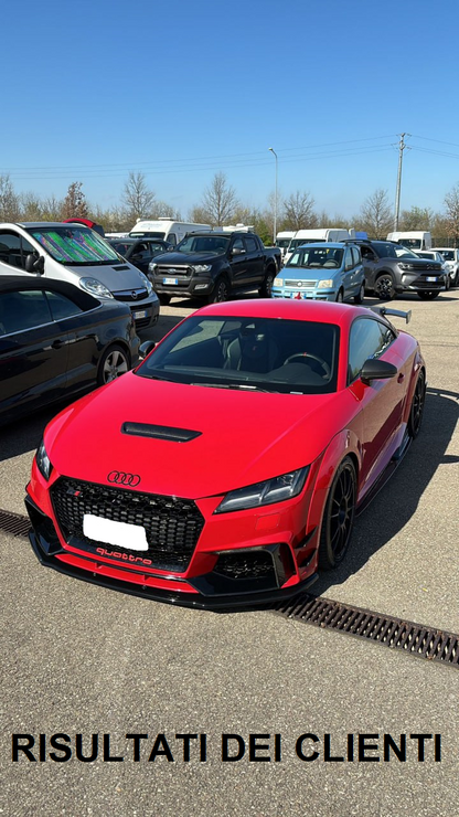 SPLITTER ANTERIORE PER AUDI TT FV MK3 2015+ ADATTO A PARAURTI RS NERO LUCIDO ABS
