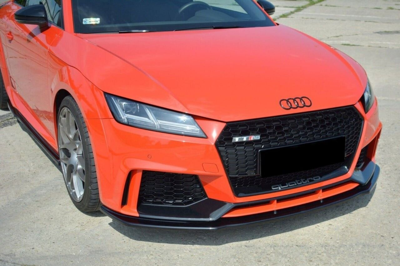 SPLITTER ANTERIORE PER AUDI TT FV MK3 2015+ ADATTO A PARAURTI RS NERO LUCIDO ABS