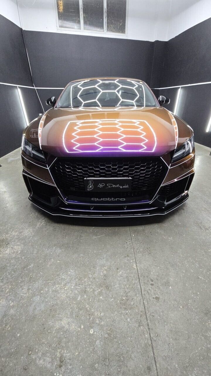 SPLITTER ANTERIORE PER AUDI TT FV MK3 2015+ ADATTO A PARAURTI RS NERO LUCIDO ABS