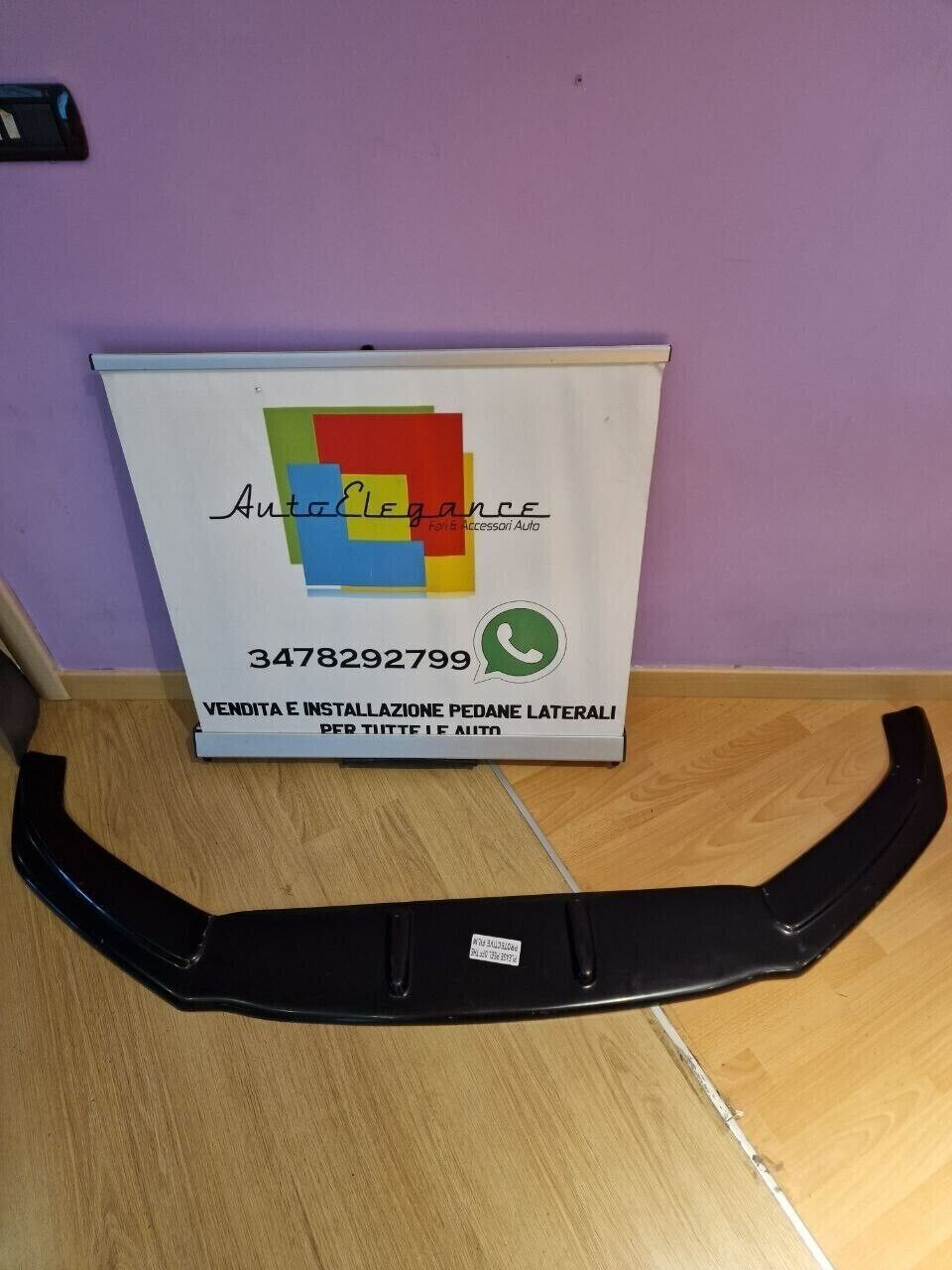SPLITTER ANTERIORE PER AUDI TT FV MK3 2015+ ADATTO A PARAURTI RS NERO LUCIDO ABS