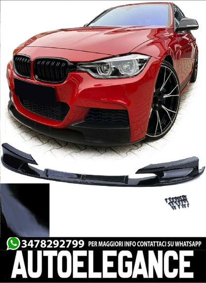 Splitter anteriore sotto Paraurti nero lucido adatto per BMW Serie 3 F30 F31