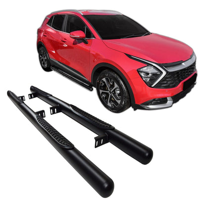 PEDANE SOTTOPORTA adatti  INOX per KIA SPORTAGE NQ5 dal 2022 Nero