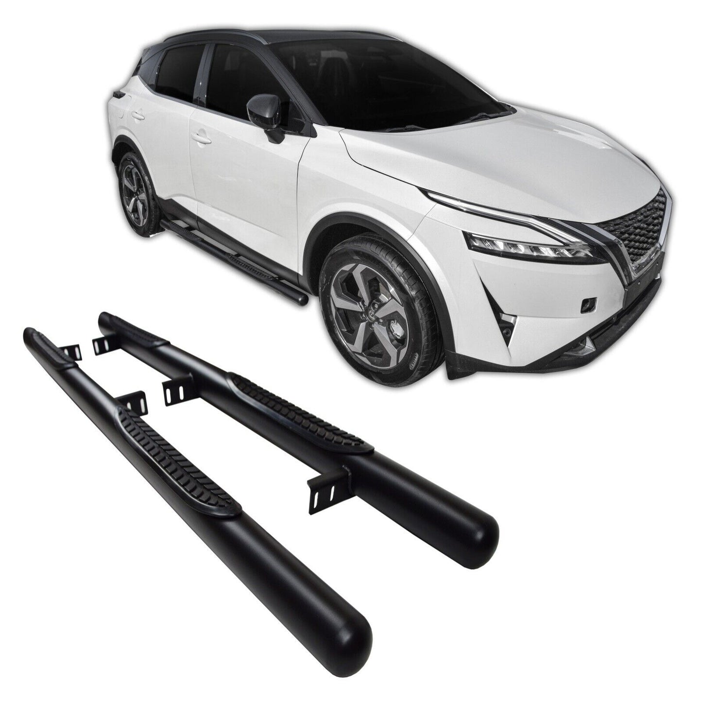 RUNNING BOARDS FOR NISSAN QASHQAI J12 from 2021 Black