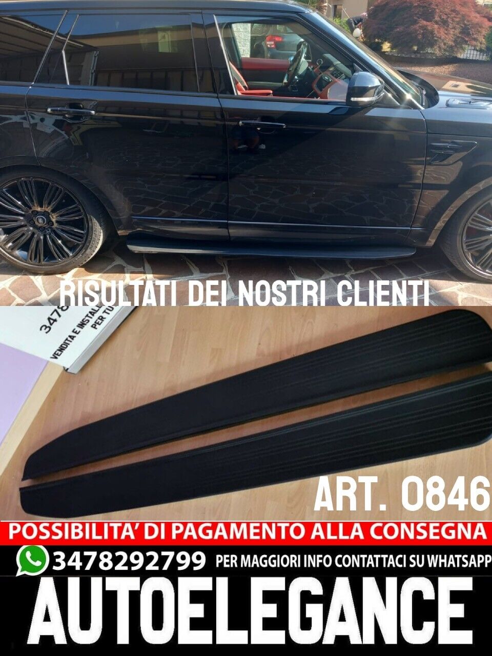 RUNNING BOARDS SUITABLE FOR RANGE ROVER SPORT L494 + RANGE ROVER 4 L405 (VOGUE ) 2013+ 