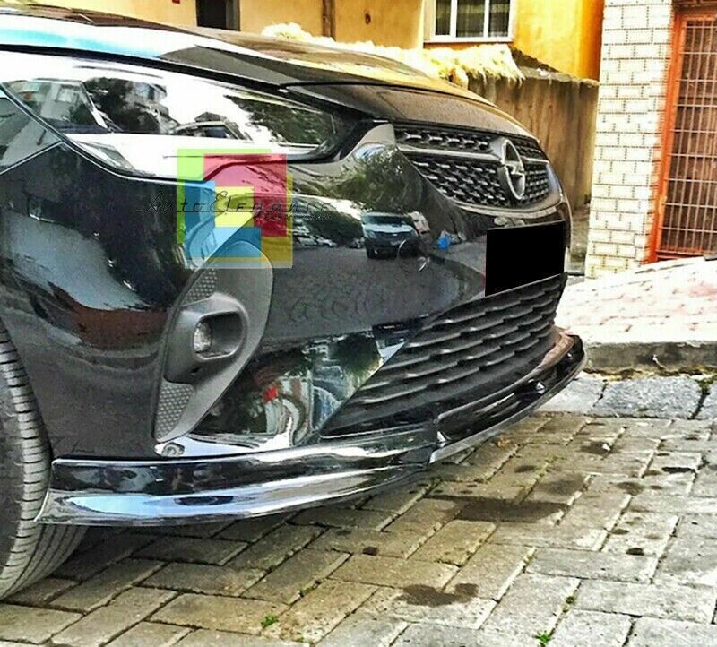 SPLITTER LABBRO OPEL CORSA F 2019+ PARAURTI ANTERIORE INFERIORE ABS NERO LUCIDO