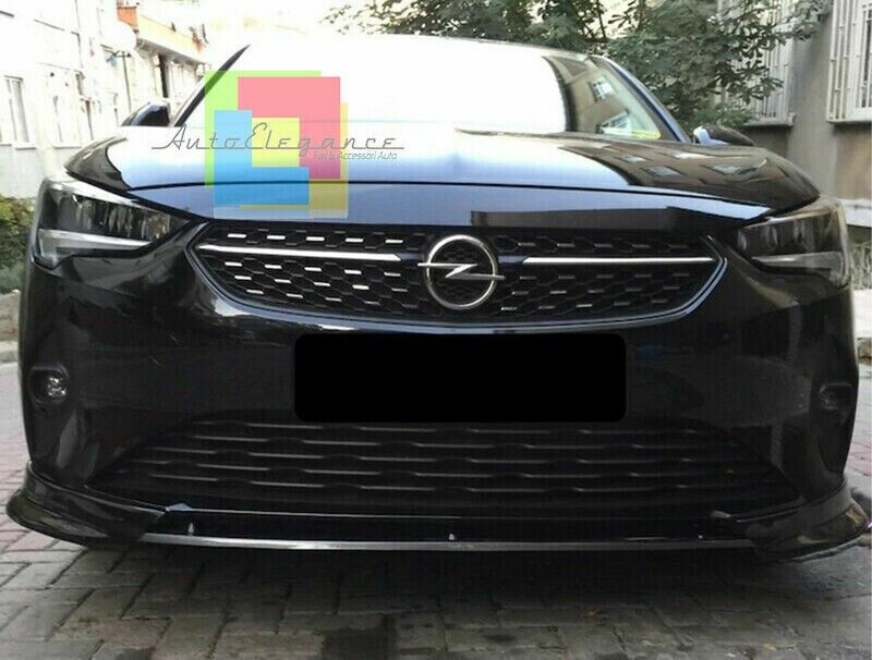 SPLITTER LABBRO OPEL CORSA F 2019+ PARAURTI ANTERIORE INFERIORE ABS NERO LUCIDO