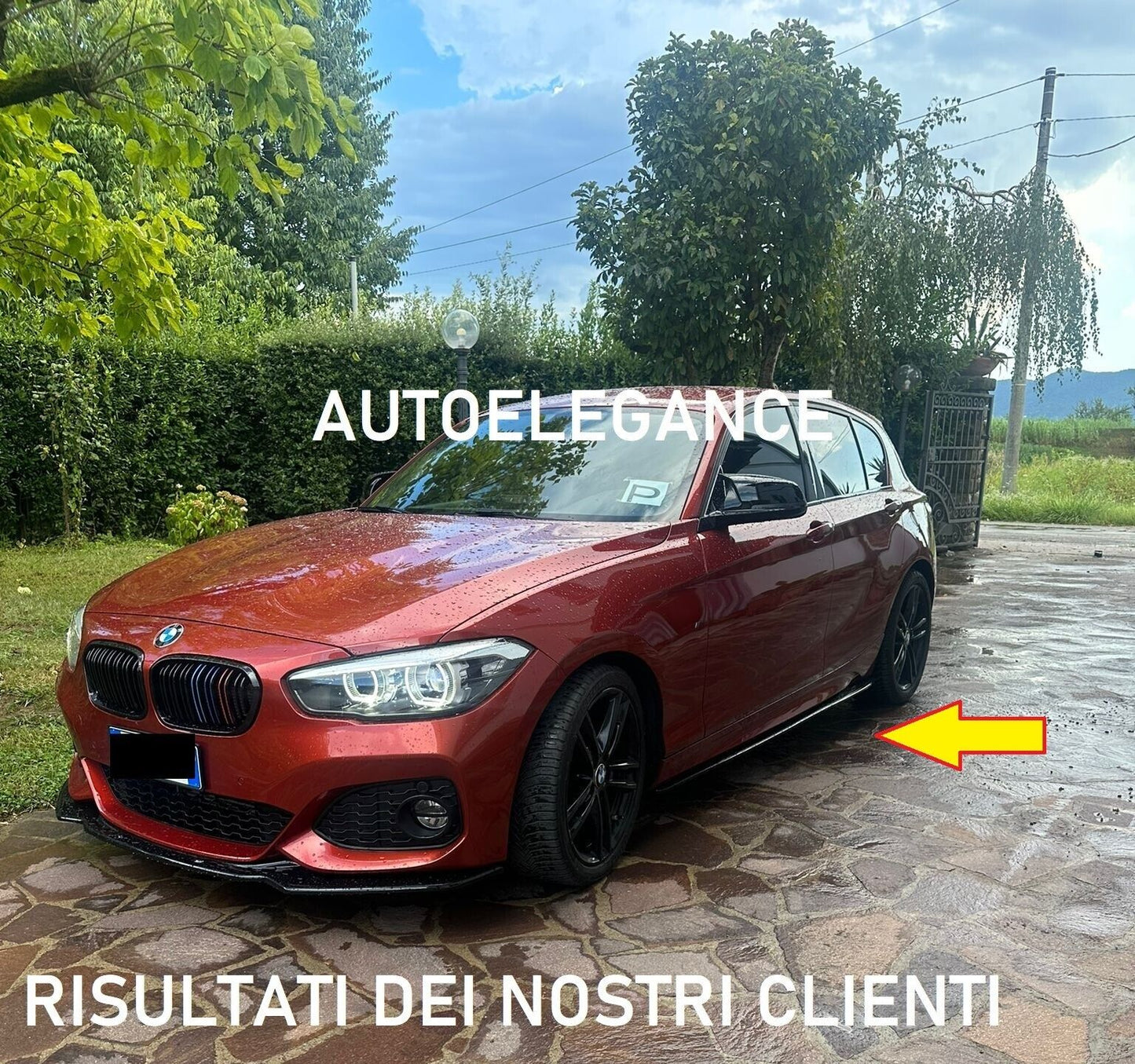 BMW SERIE 1 F20 F21 SOTTOSPLITTER MINIGONNE LATERALI SOTTOPORTA NERO LUCIDO 0034