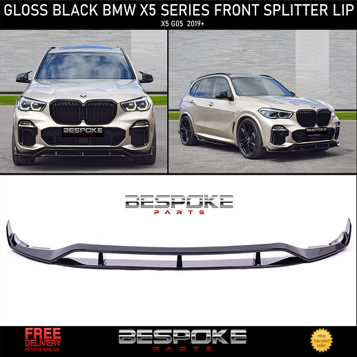 FRONT SPLITTER SUITABLE FOR BMW X5 G05 GLOSSY BLACK 