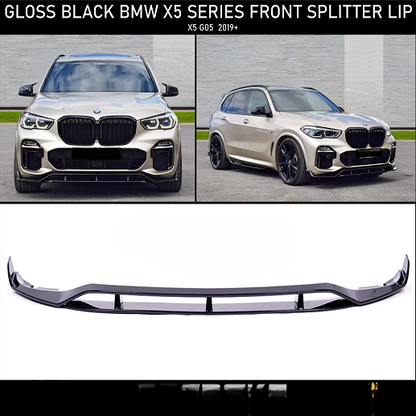 FRONT SPLITTER SUITABLE FOR BMW X5 G05 GLOSSY BLACK 