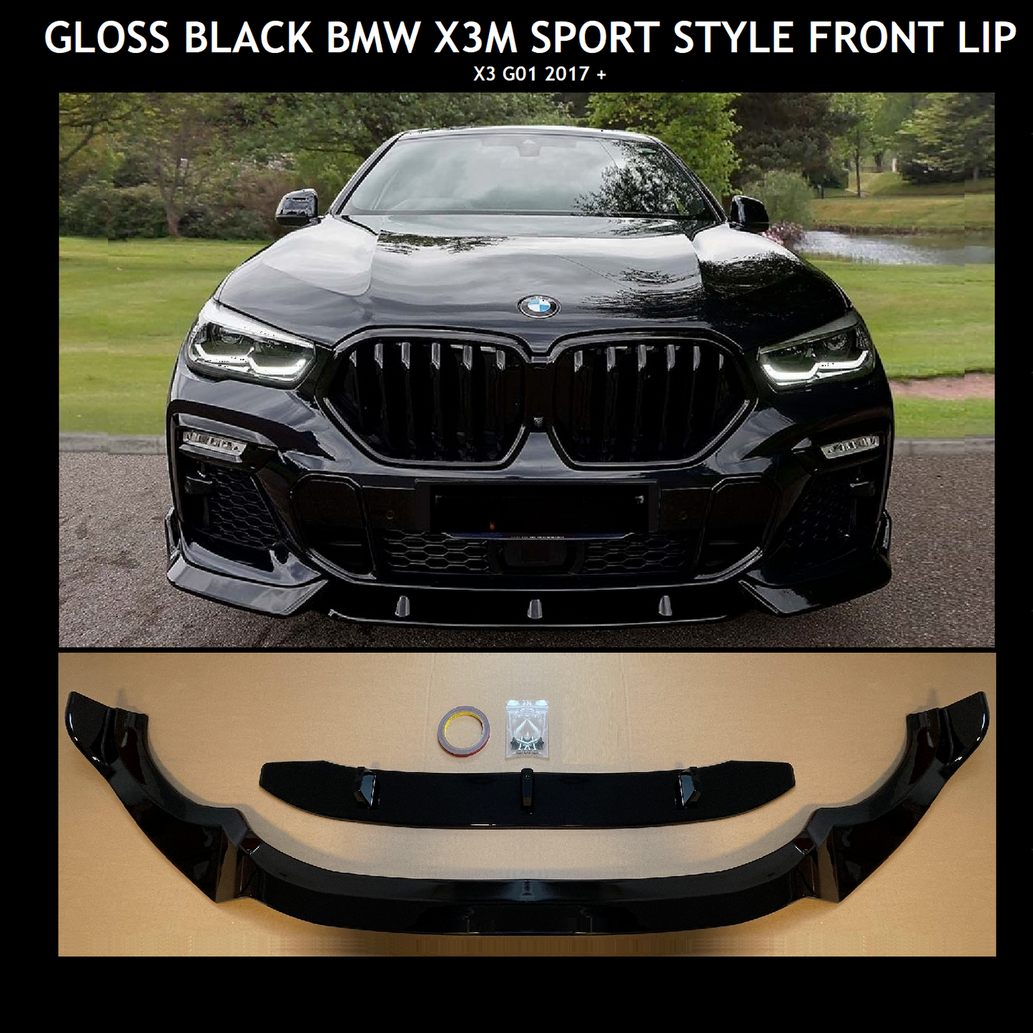SPLITTER ANTERIORE ADATTO PER BMW X3 X3M SPORT GO1 2017