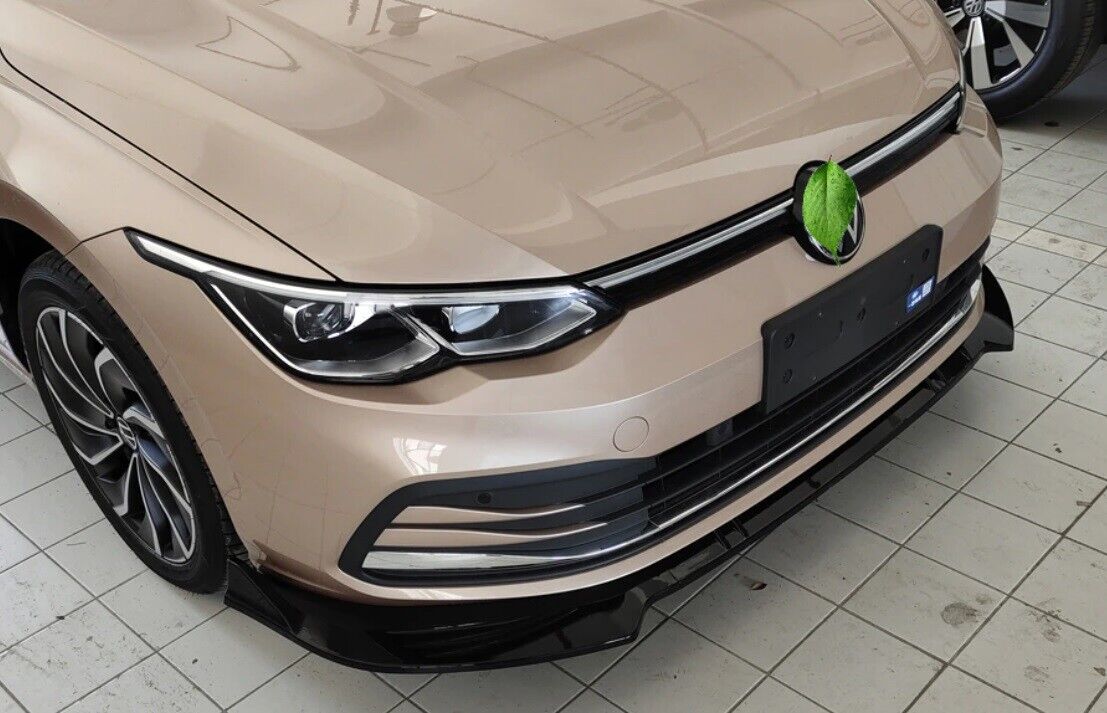 SPLITTER VW GOLF 8 VIII UNDER FRONT BUMPER ABS GLOSSY BLACK BLADE