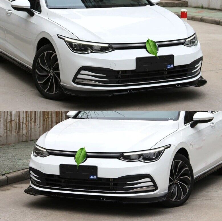 SPLITTER VW GOLF 8 VIII UNDER FRONT BUMPER ABS GLOSSY BLACK BLADE