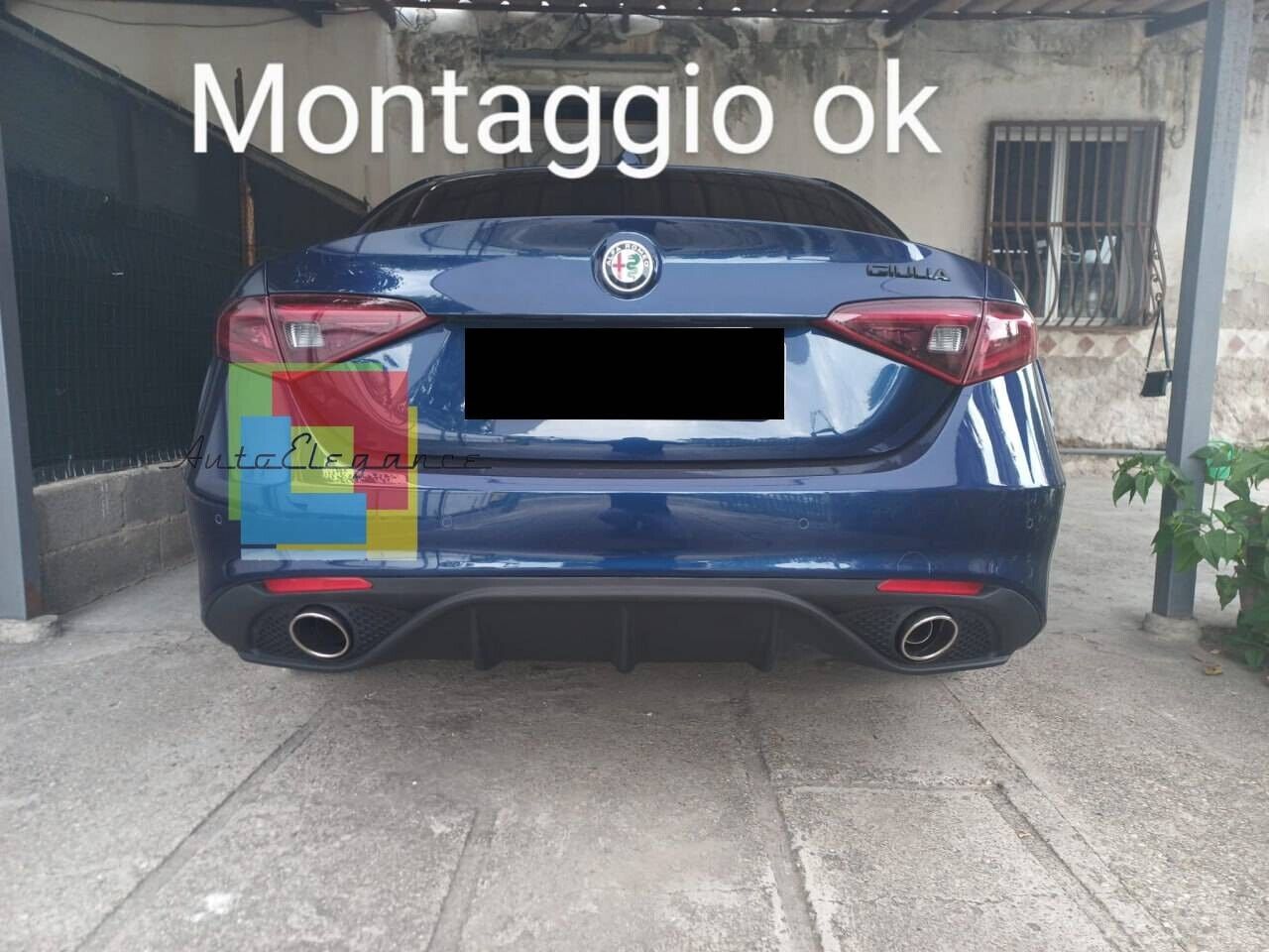 ✨DIFFUSORE DAM ADATTO PER ALFA ROMEO GIULIA LOOK VELOCE OPACO+TERMINALI CROMATI✨