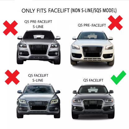 🔝GRIGLIA FENDINEBBIA ANTERIORE ADATTO PER AUDI Q5 FACELIFT 13-16 COPPIA STANDARD