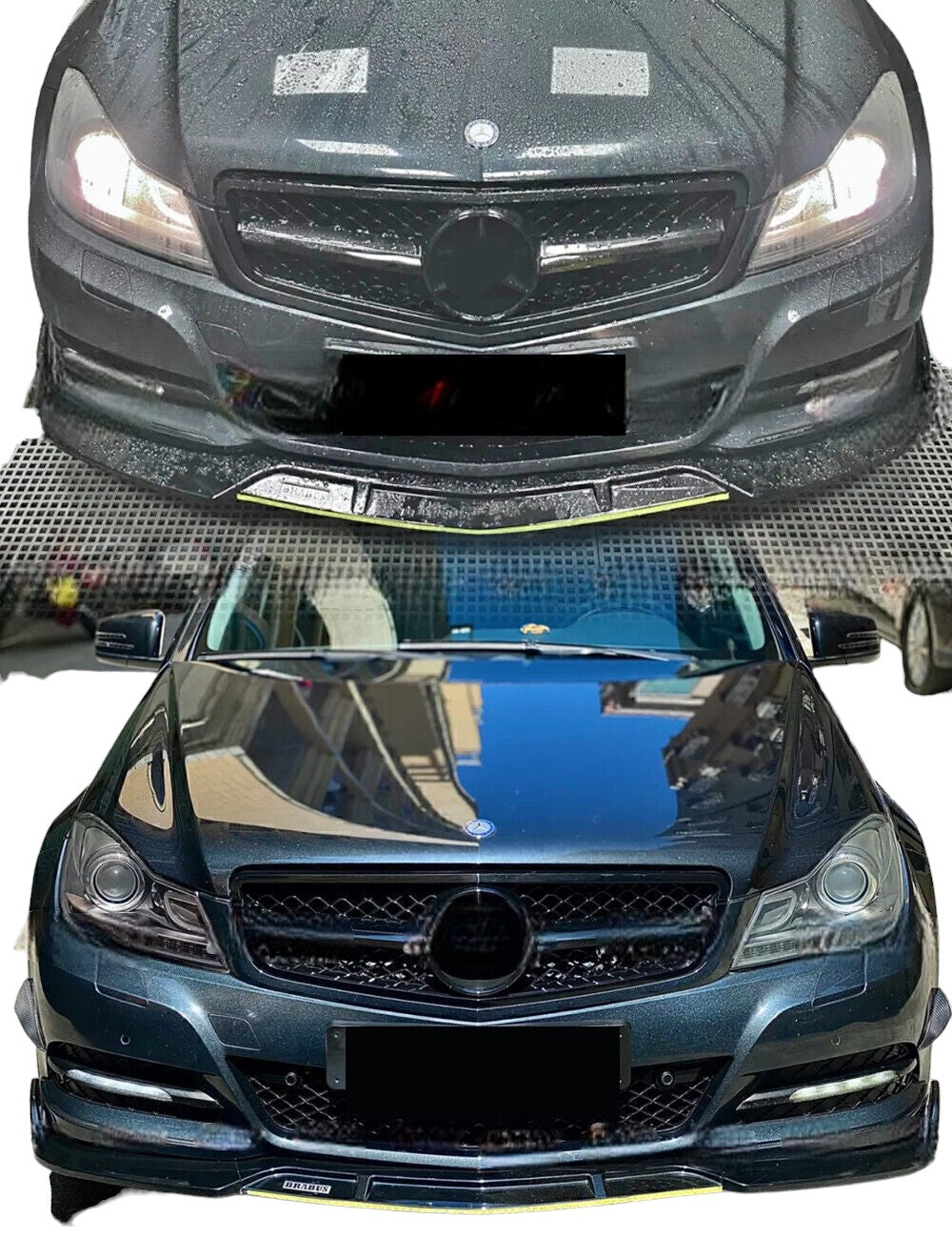 🏁FRONT BUMPER SPLITTER, SIDE SKIRTS SUITABLE FOR MERCEDES CLASSEC W204 11-14