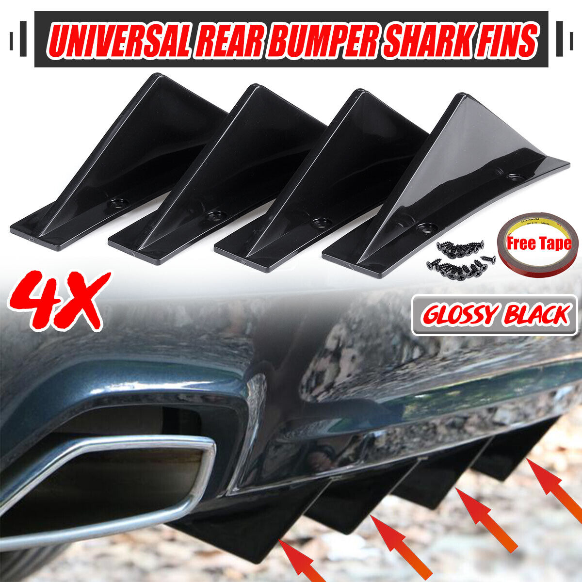 ⭐Aero flaps adatto per AUDI A3 A4 A5 S5 RS5 nero lucido⭐