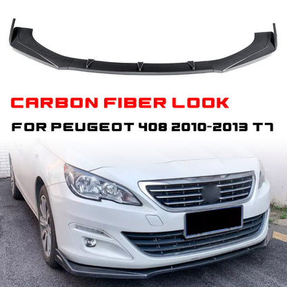 😍SPLITTER ANTERIORE ADATTO PER PEUGEOT 408 T7 2010-13 CARBON NERO😍