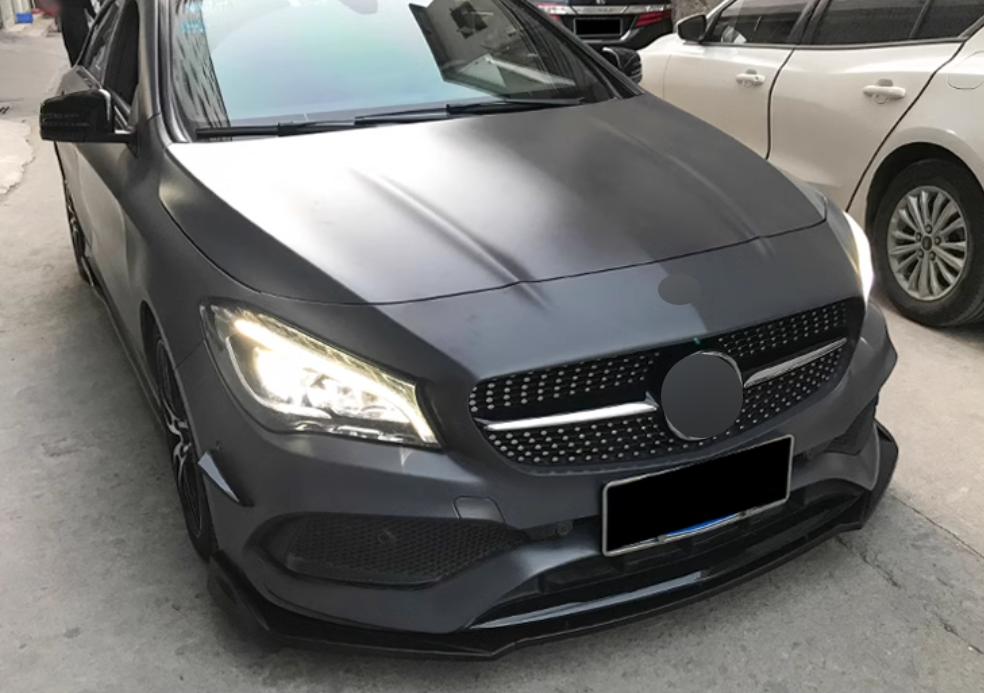 ⭐SPLITTER ANTERIORE ADATTO PER MERCEDES C117 2013-18 CARBON NERO⭐