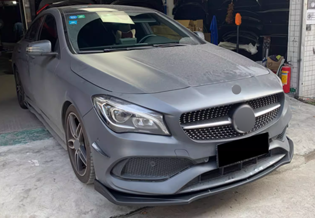 ⭐SPLITTER ANTERIORE ADATTO PER MERCEDES C117 2013-18 CARBON NERO⭐