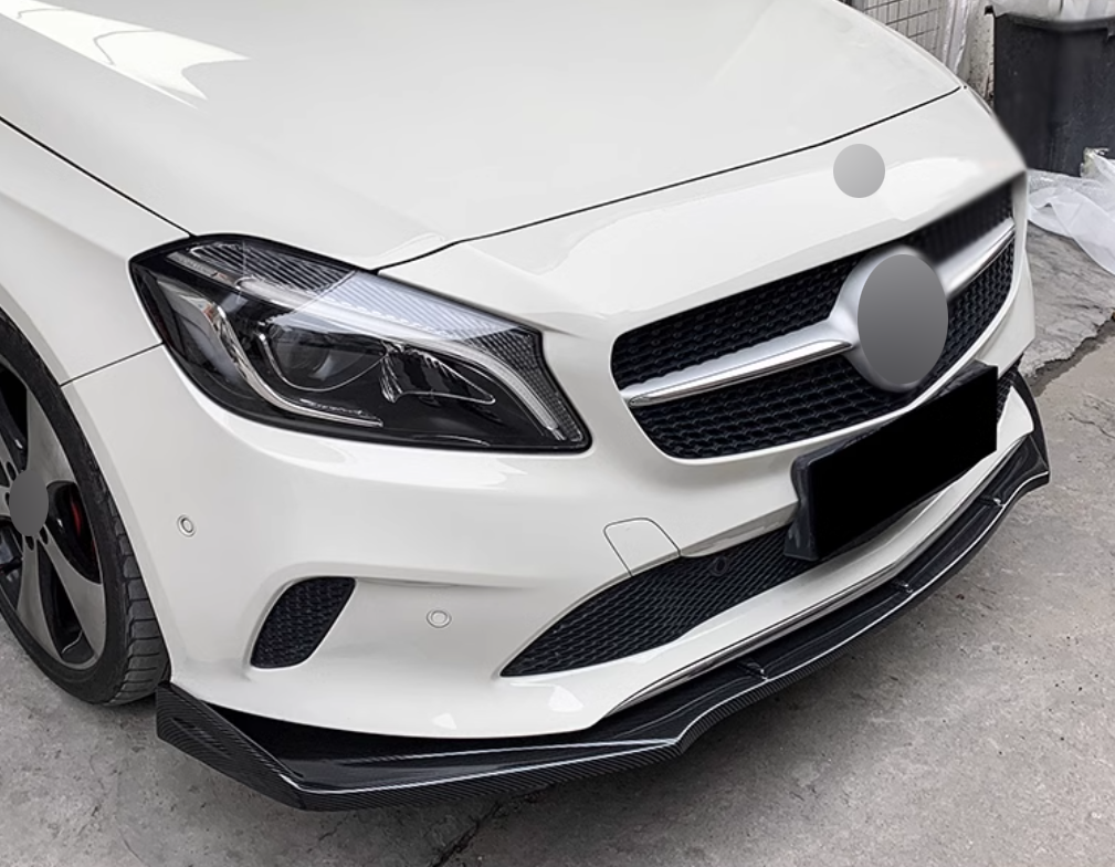 ✔️FRONT SPLITTER SUITABLE FOR ⭐MERCEDES W176 2016+⭐CARBON BLACK✔️