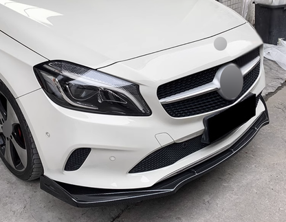 ✔️FRONT SPLITTER SUITABLE FOR ⭐MERCEDES W176 2016+⭐CARBON BLACK✔️
