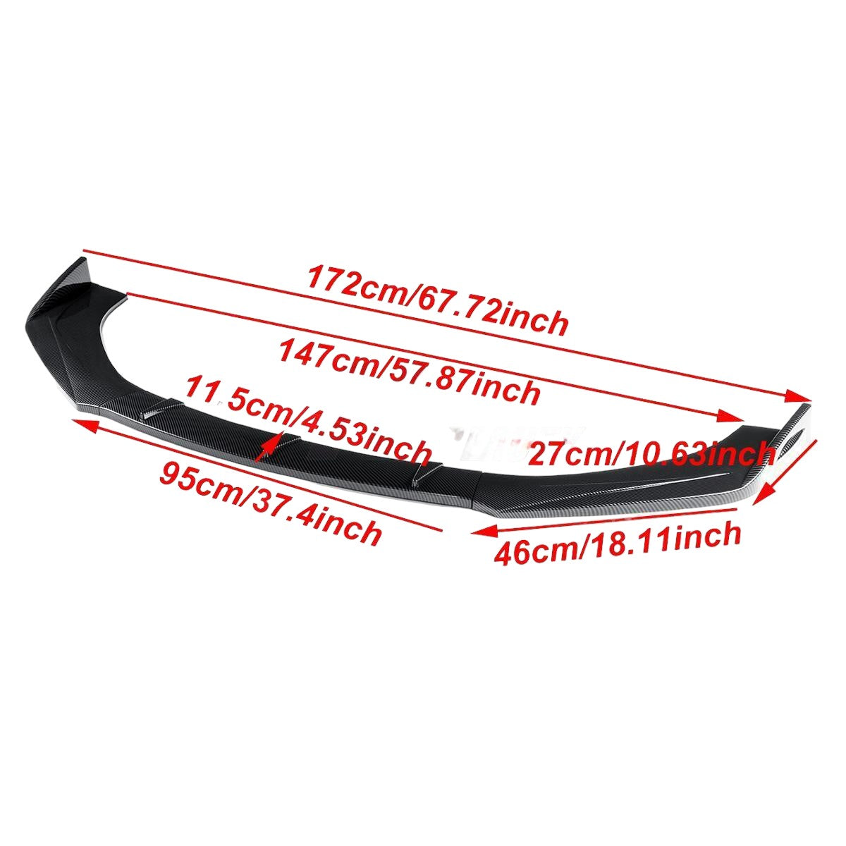 🔆FRONT SPLITTER SUITABLE FOR ⭐AUDI A3 8V 13-20⭐CARBON BLACK🔆