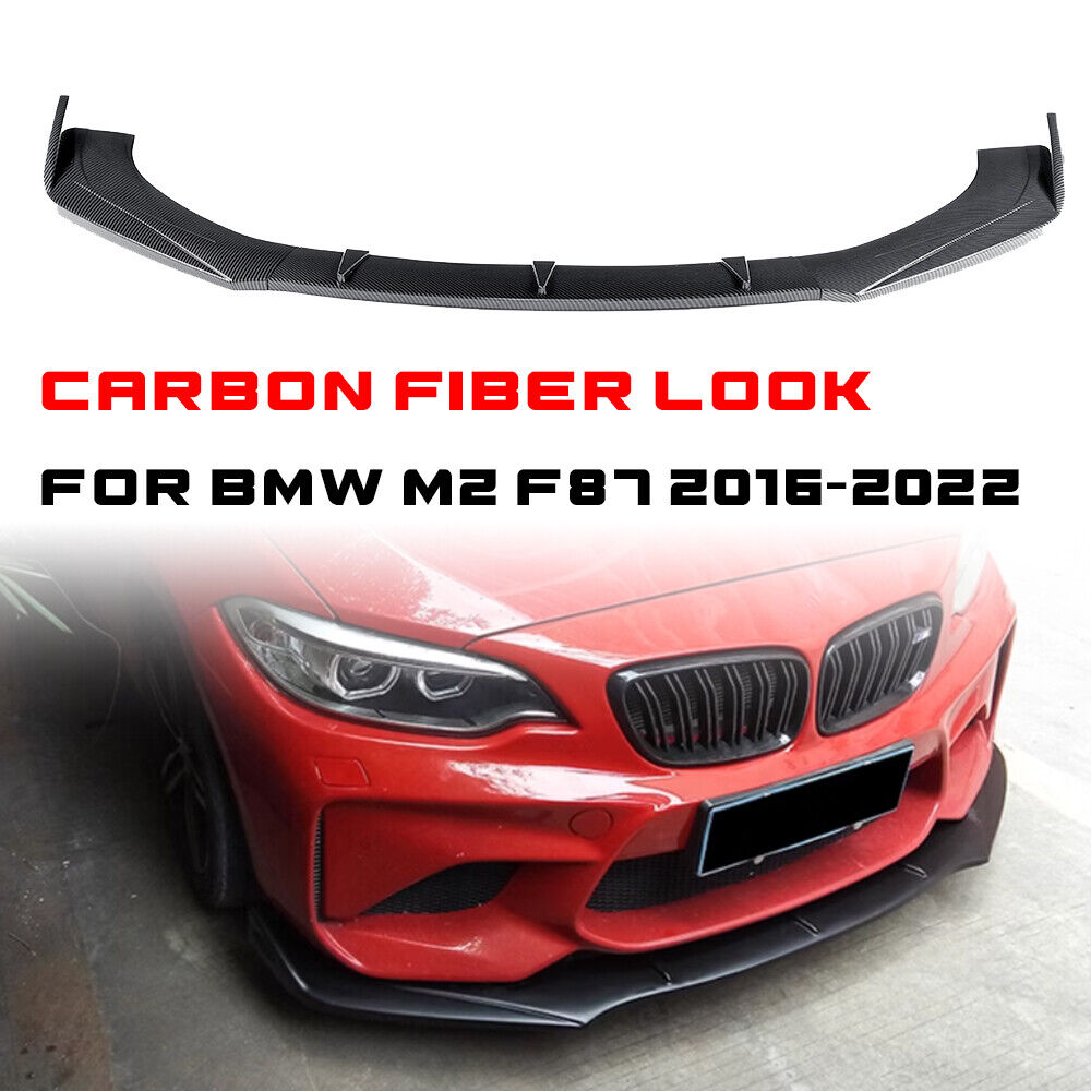 🤩 SPLITTER ANTERIORE ADATTO PER ⭐BMW M2 F87 16-21💎 CARBON NERO🤩