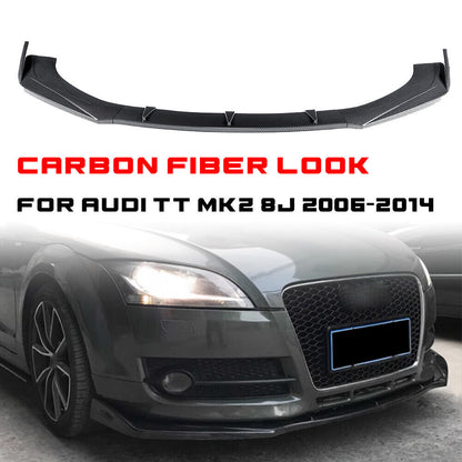 🤩 SPLITTER ANTERIORE ADATTO PER ✨AUDI TT Ⅱ 8J 06-14✨CARBON NERO🤩