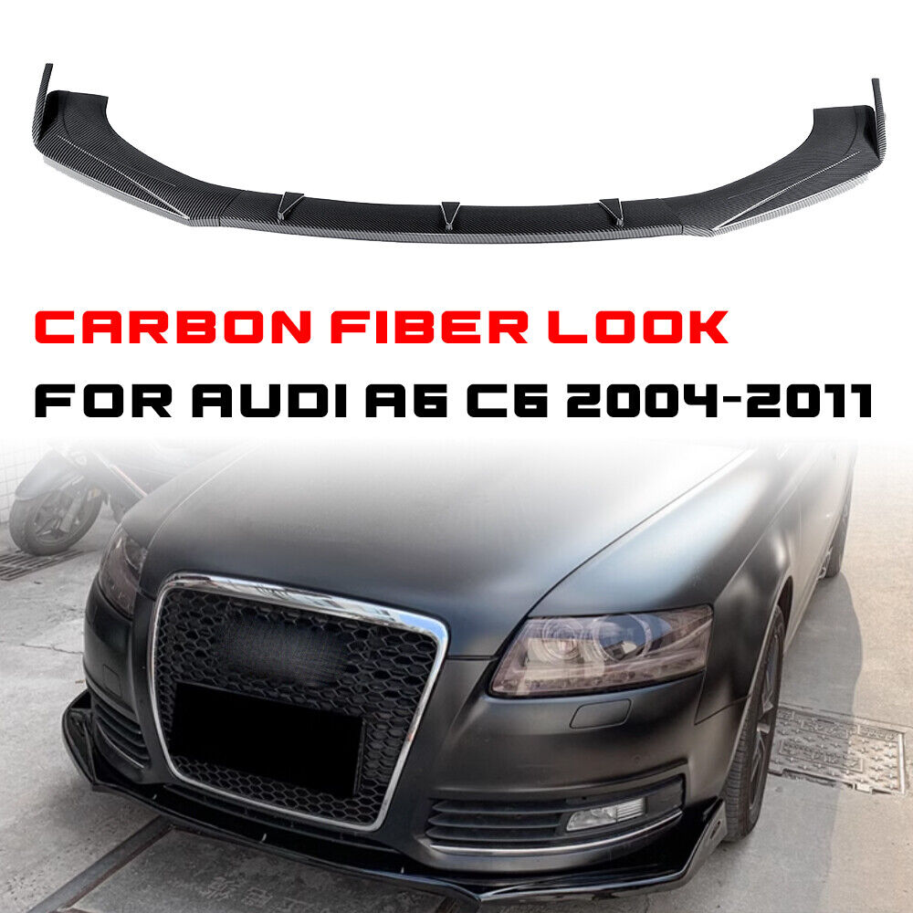 ✨ FRONT SPLITTER SUITABLE FOR ✔️AUDI A6 C6 04-11✔️CARBON BLACK✨