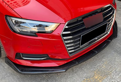🔆FRONT SPLITTER SUITABLE FOR ⭐AUDI A3 8V 13-20⭐CARBON BLACK🔆