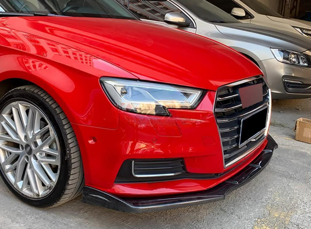🔆FRONT SPLITTER SUITABLE FOR ⭐AUDI A3 8V 13-20⭐CARBON BLACK🔆