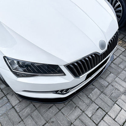 ⭐FRONT SPLITTER SKODA SUPERB III B8 3V 2015-19 GLOSSY BLACK⭐