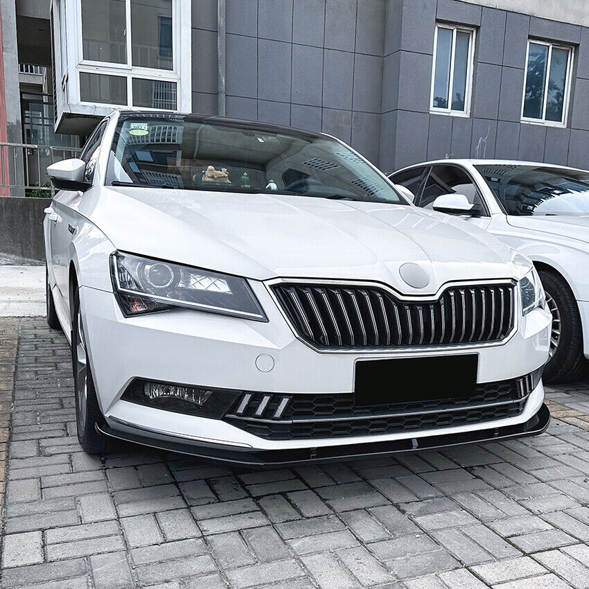 ⭐FRONT SPLITTER SKODA SUPERB III B8 3V 2015-19 GLOSSY BLACK⭐
