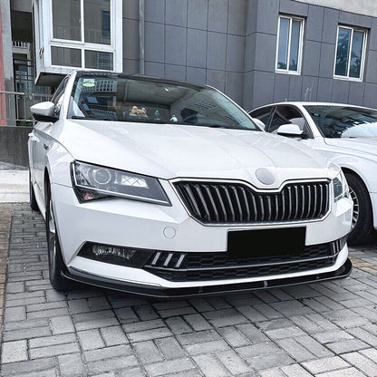 ⭐FRONT SPLITTER SKODA SUPERB III B8 3V 2015-19 GLOSSY BLACK⭐