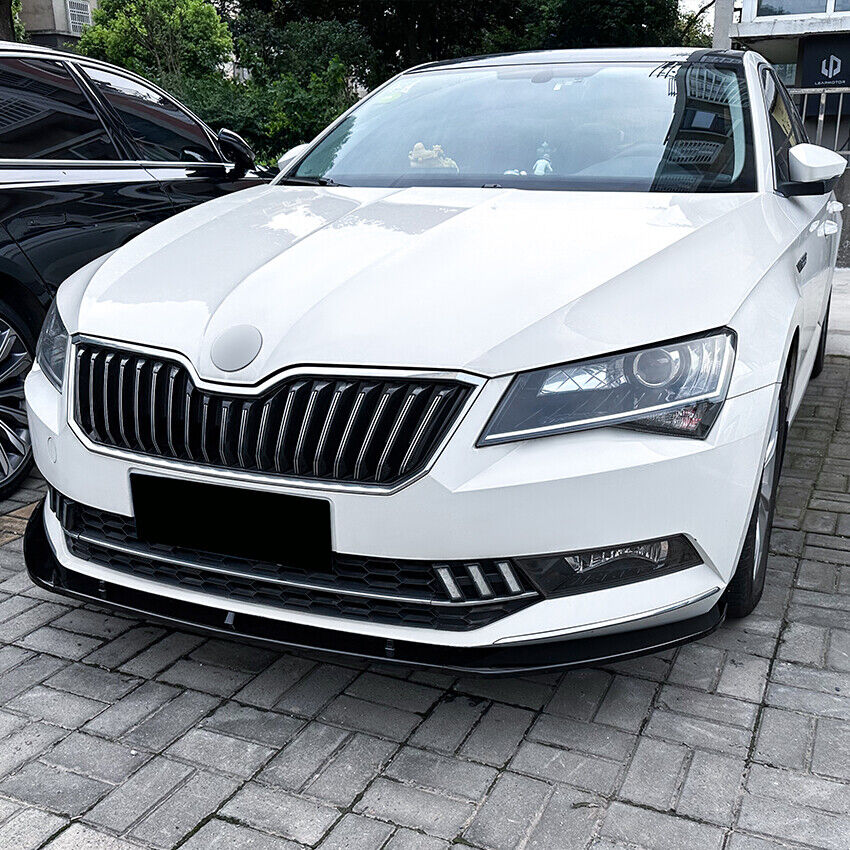 ⭐FRONT SPLITTER SKODA SUPERB III B8 3V 2015-19 GLOSSY BLACK⭐