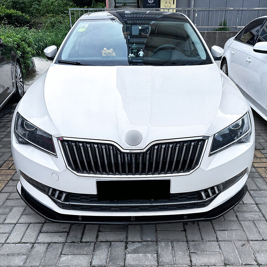 ⭐FRONT SPLITTER SKODA SUPERB III B8 3V 2015-19 GLOSSY BLACK⭐