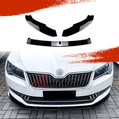⭐FRONT SPLITTER SKODA SUPERB III B8 3V 2015-19 GLOSSY BLACK⭐