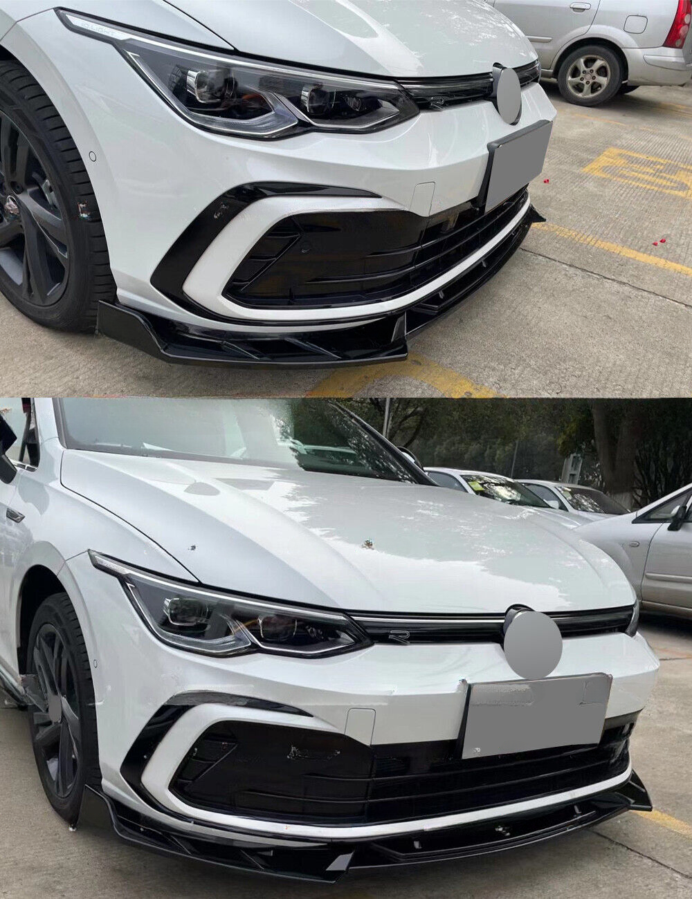 ⭐SPLITTER ANTERIORE VW GOLF Ⅷ GTI GTD TDI TSI 2020+CARBON NERO⭐