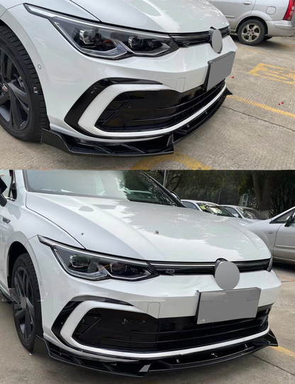 ⭐SPLITTER ANTERIORE VW GOLF Ⅷ GTI GTD TDI TSI 2020+CARBON NERO⭐