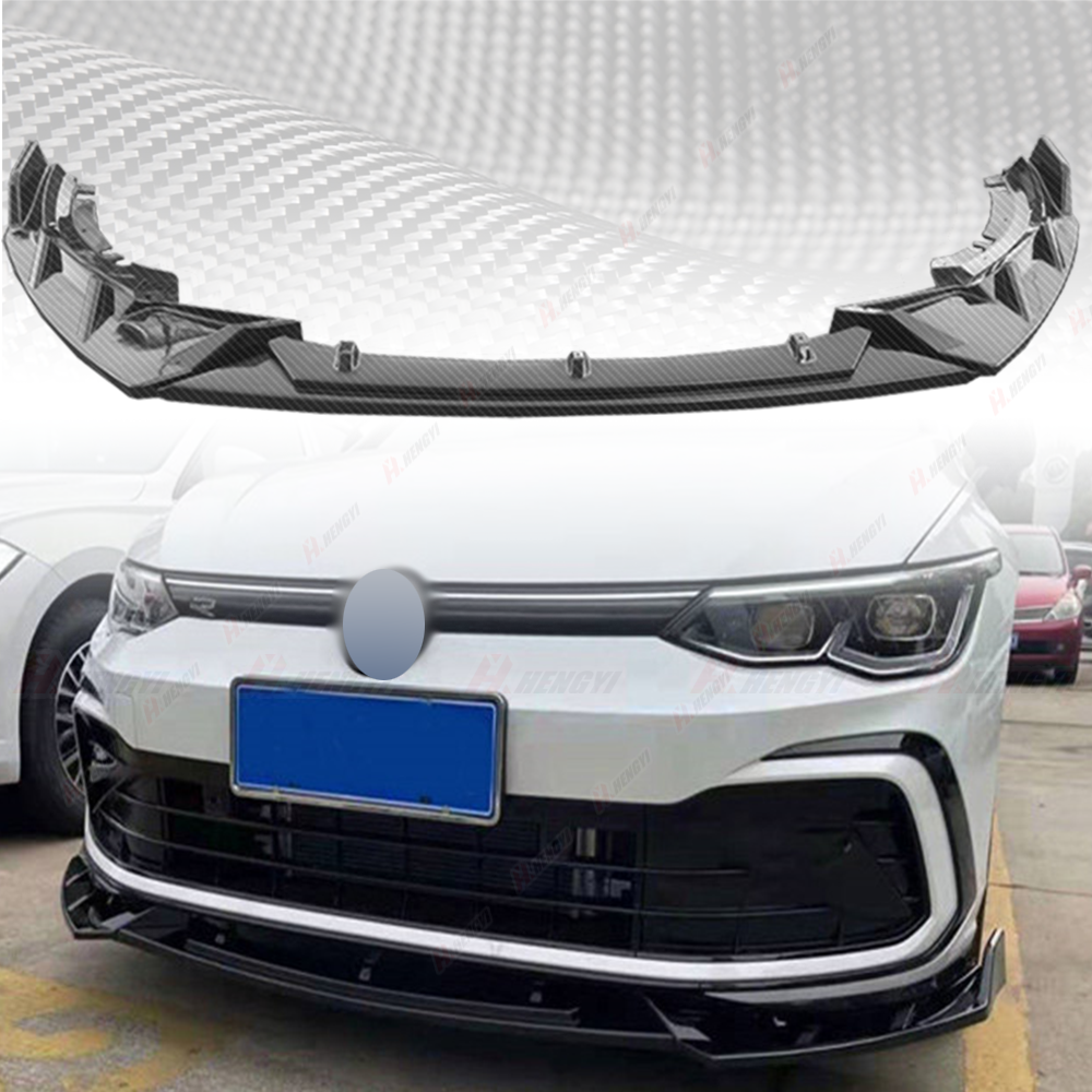 ⭐SPLITTER ANTERIORE VW GOLF Ⅷ GTI GTD TDI TSI 2020+CARBON NERO⭐